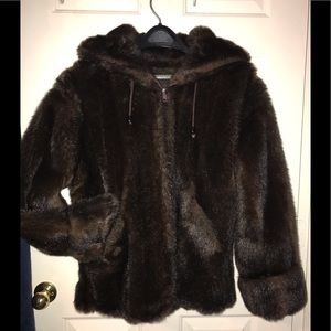 Hooded Faux Mink Jacket